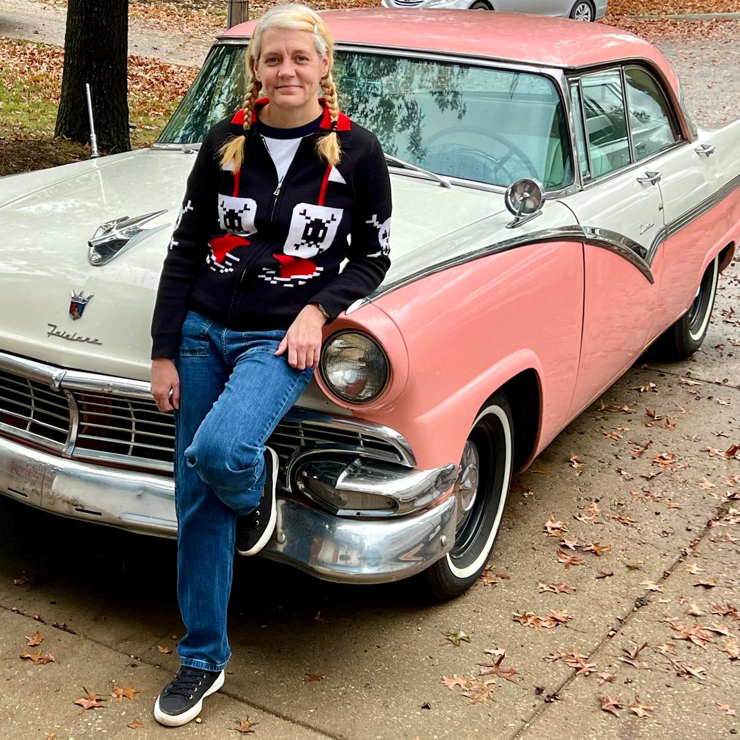 AHOY 1950's Pirate and Skulls Sweater-Black