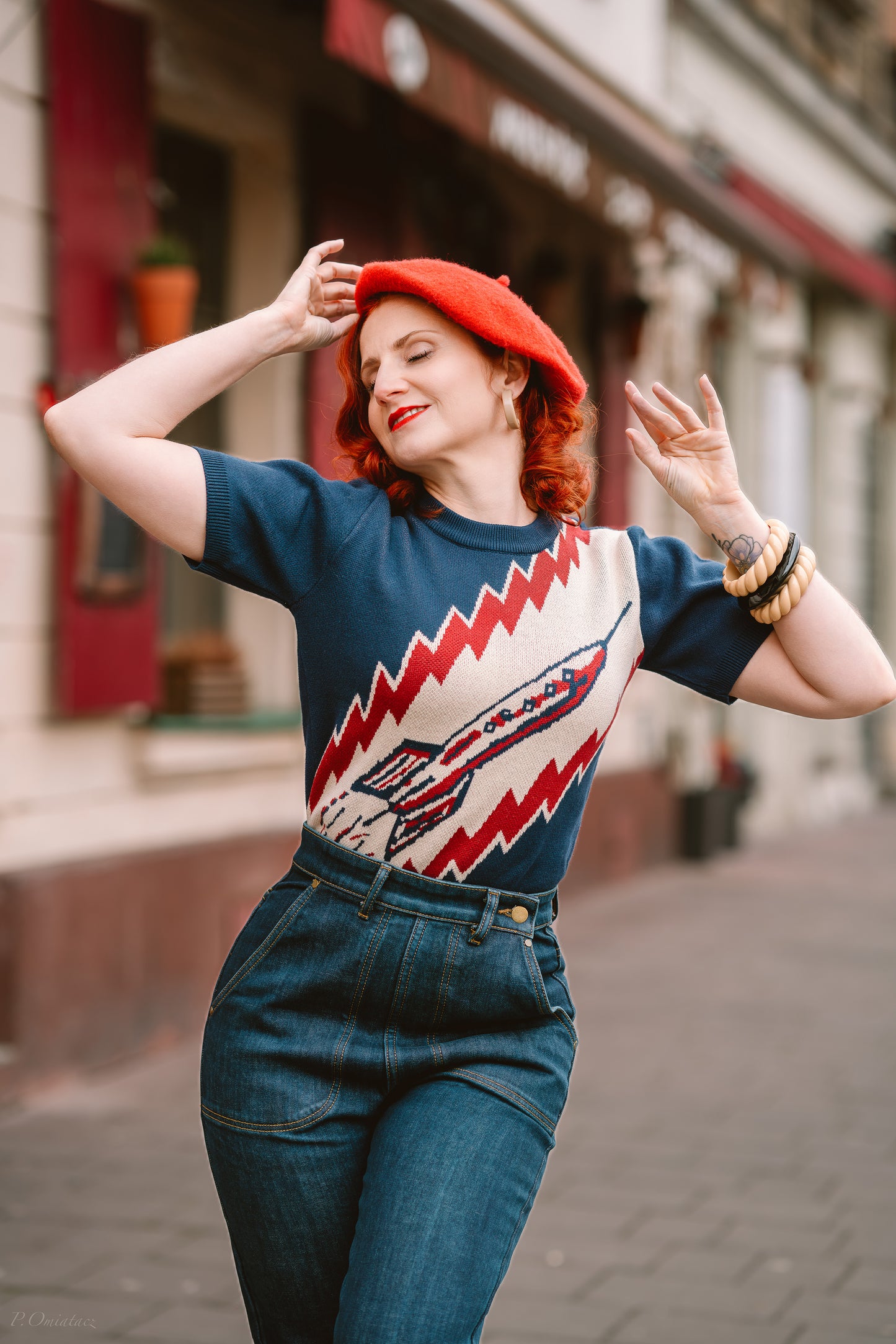 To the Moon Rocket Sweater - Navy