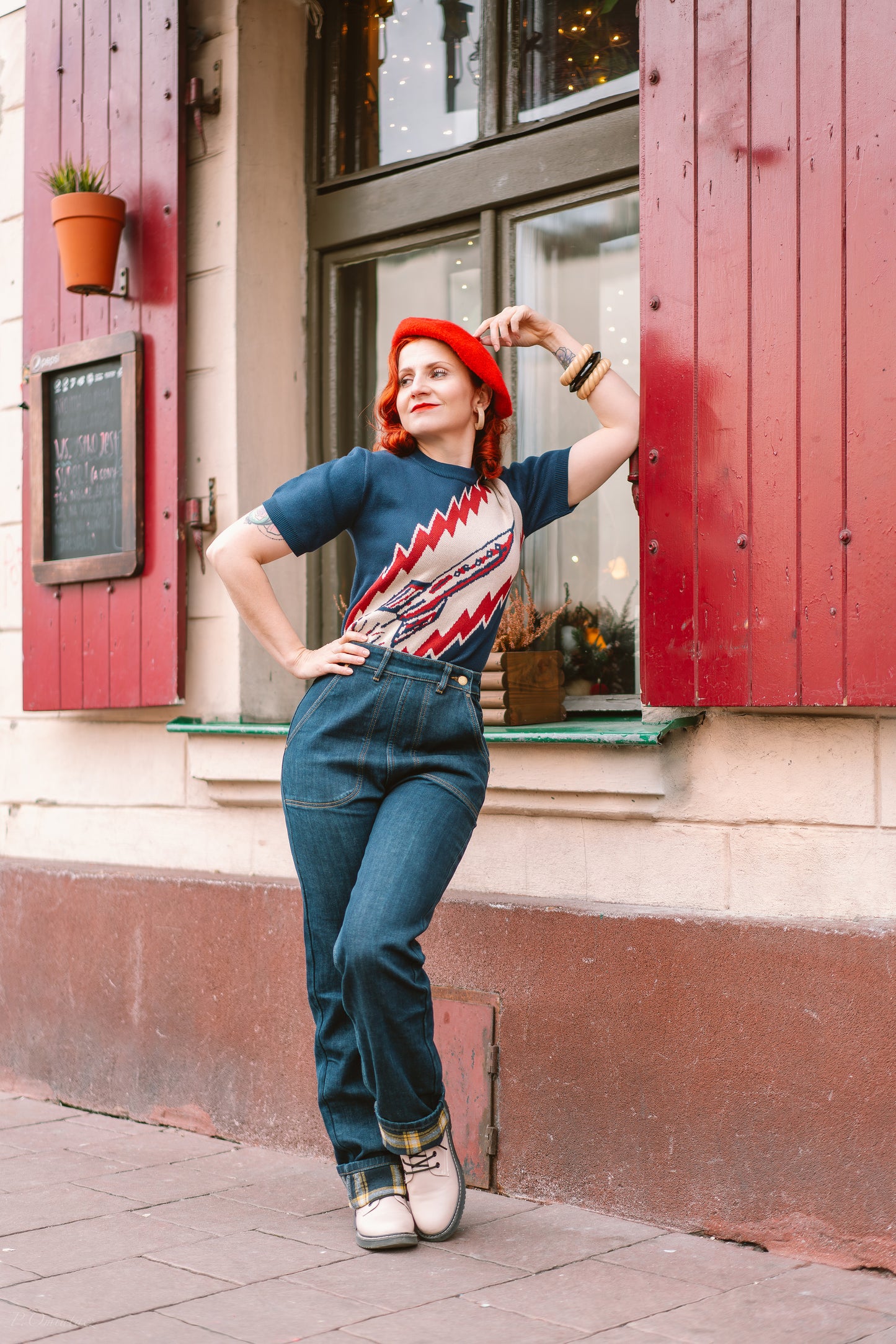 To the Moon Rocket Sweater - Navy