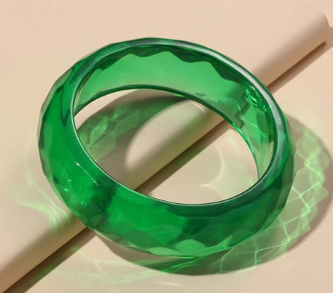 Cotton Candy Clear Green Envy Cuff