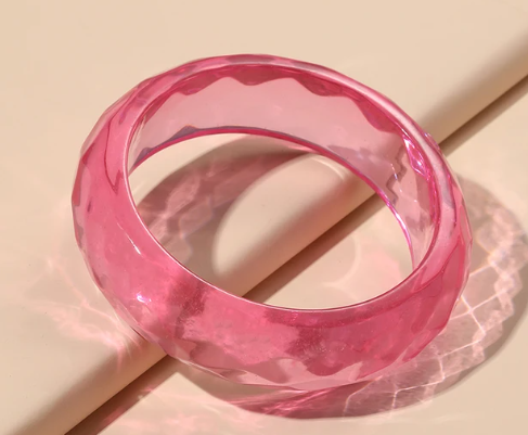 Cotton Candy Clear Hot Pink Cuff
