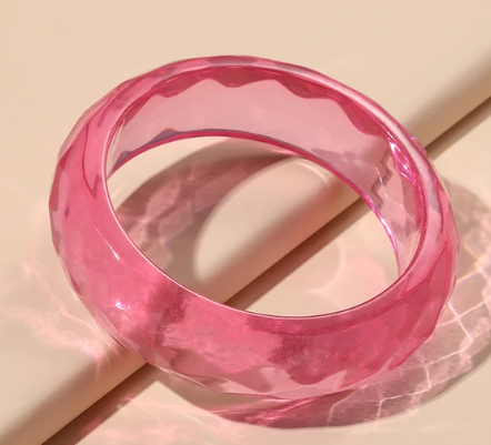 Cotton Candy Clear Hot Pink Cuff