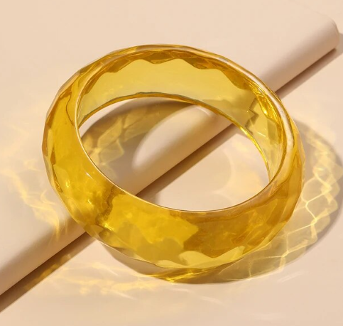 Cotton Candy Clear Sunny Yellow Cuff