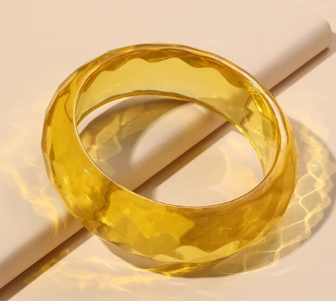 Cotton Candy Clear Sunny Yellow Cuff