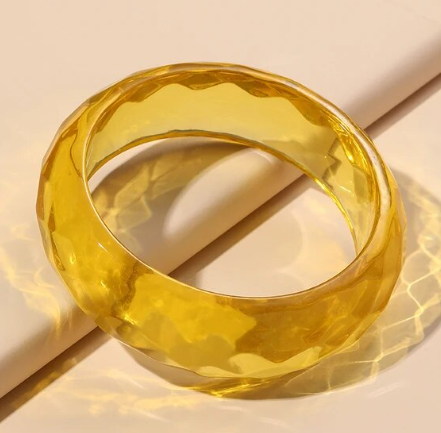 Cotton Candy Clear Sunny Yellow Cuff