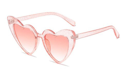 Sunglasses - Blush Pink Glitter Heart