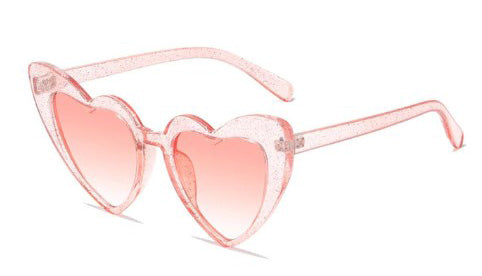 Sunglasses - Blush Pink Glitter Heart