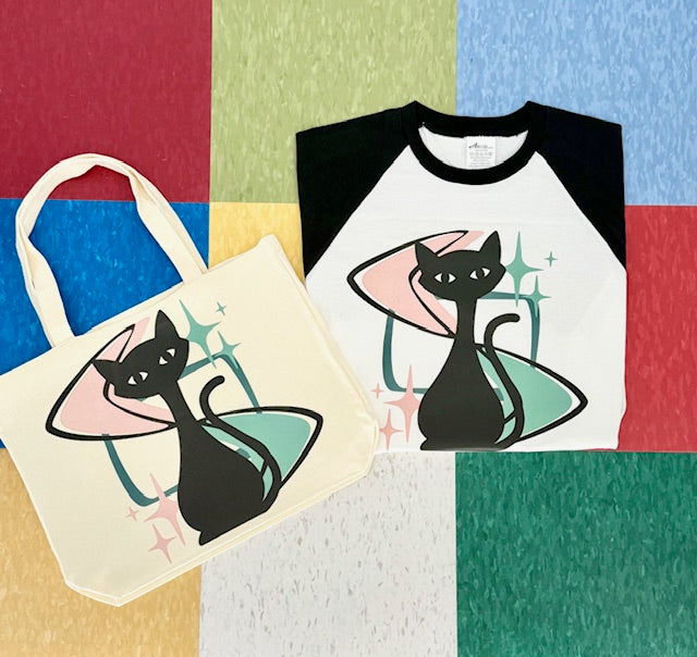 MCM Atomic Bettie Cat Boomerang Block Carry-All Tote