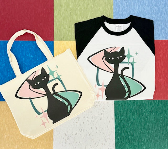 MCM Atomic Bettie Cat Boomerang Block Carry-All Tote