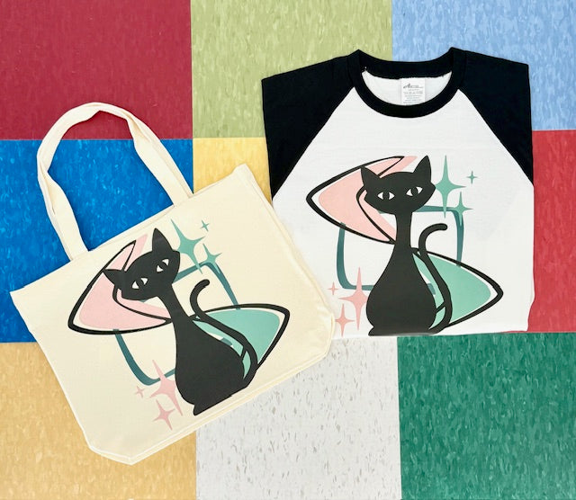 MCM Atomic Bettie Cat Boomerang Block Carry-All Tote
