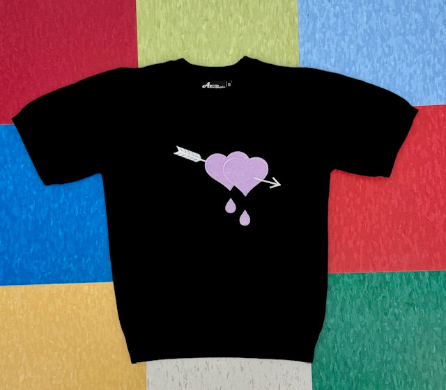 Bleeding Heart Lavender Sweater  - Black