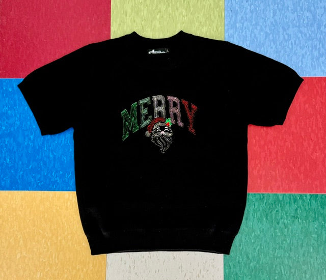 Merry Kitschmas Santa Black Sweater