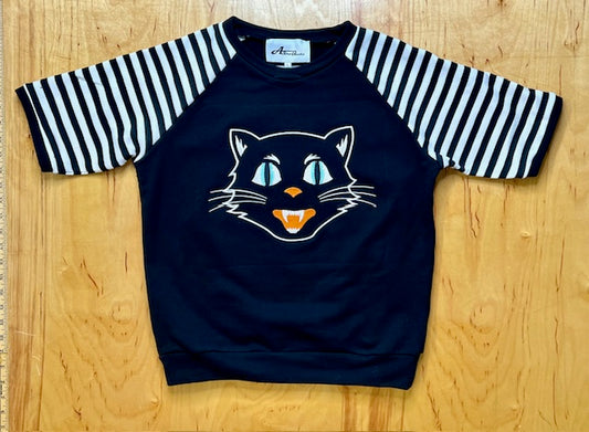 Bettie Cat Black Striped Pullover