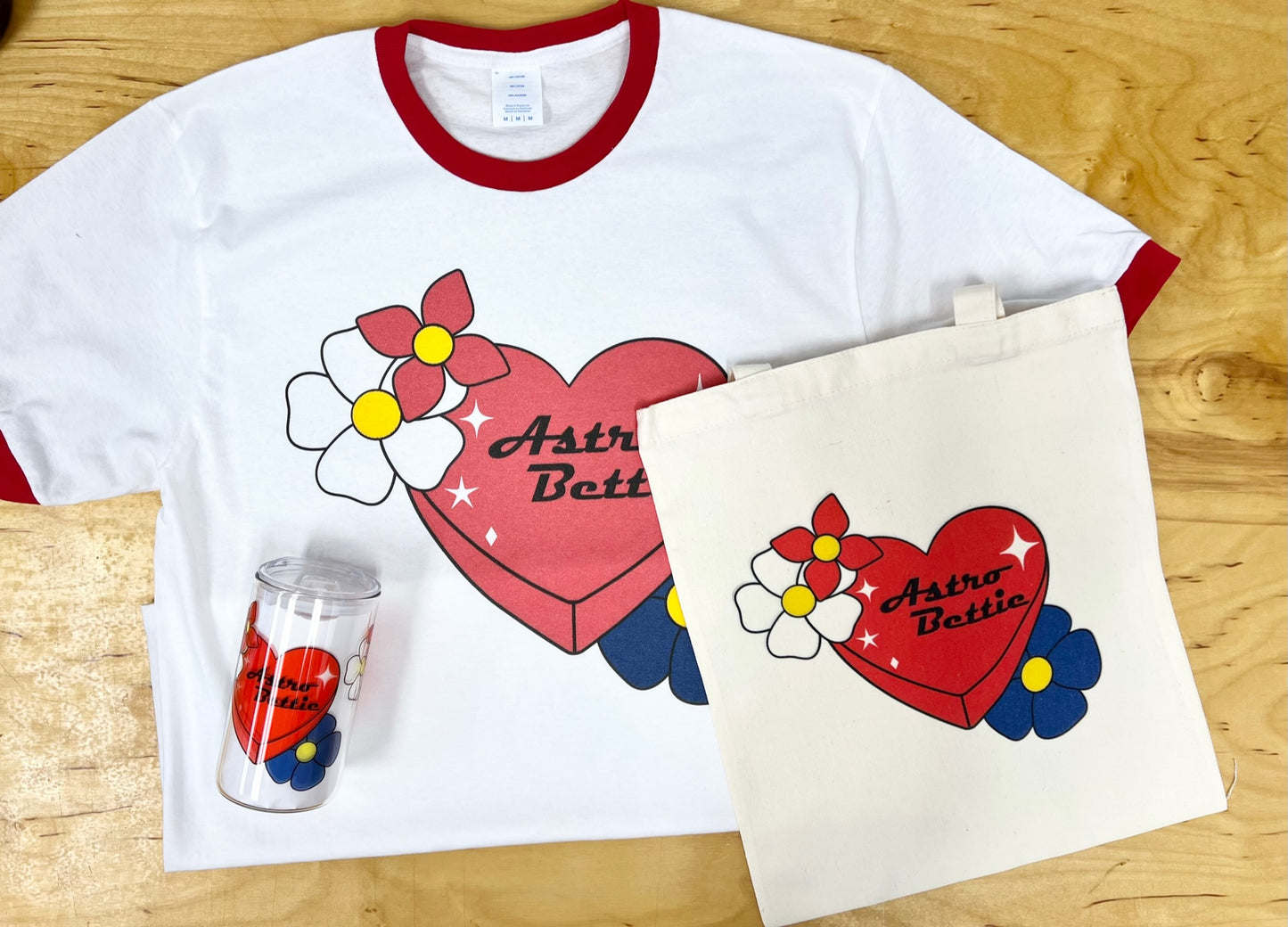 Traditional Heart and Flowers Carry-All Tote