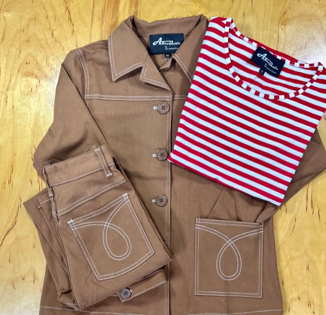 Midge Button Down Jean Jacket - Brown