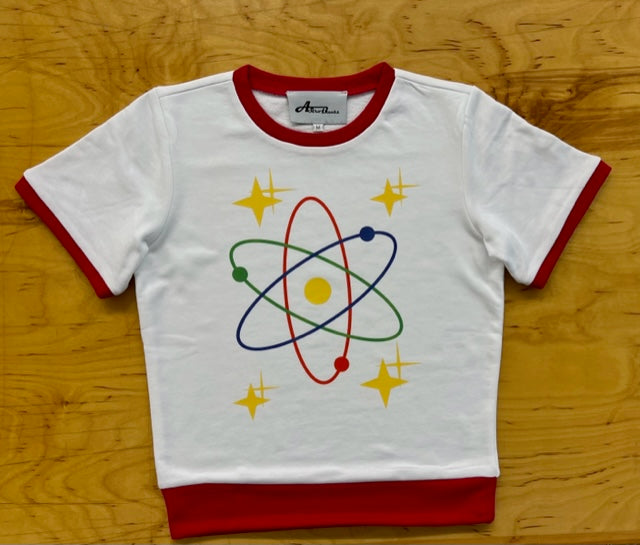 MCM Atom Red and White Ringer Pullover