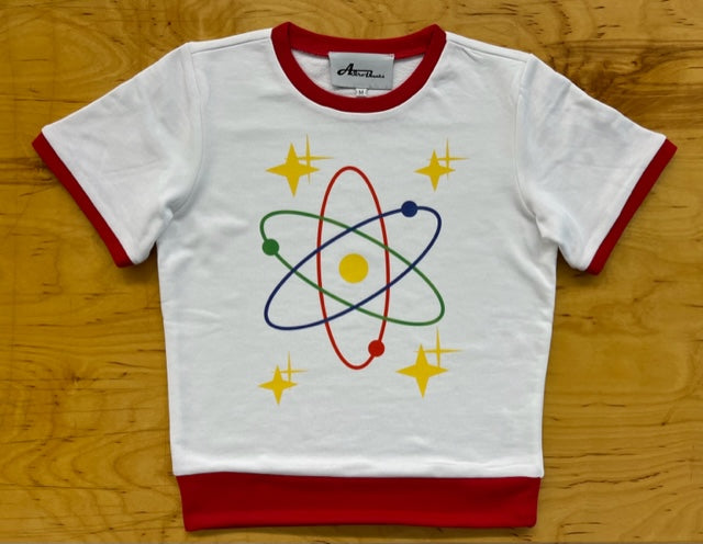 MCM Atom Red and White Ringer Pullover