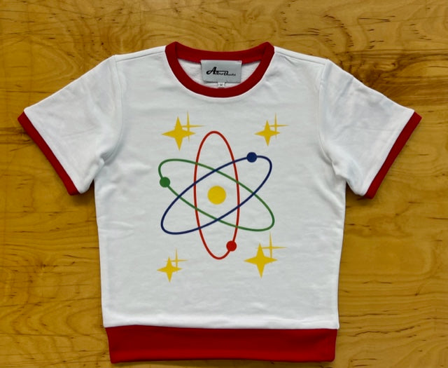 MCM Atom Red and White Ringer Pullover