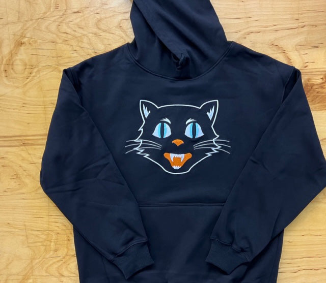Bettie Cat Black Hoodie - Printed