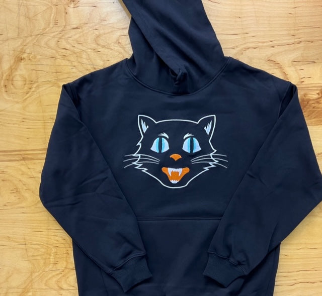 Bettie Cat Black Hoodie - Printed