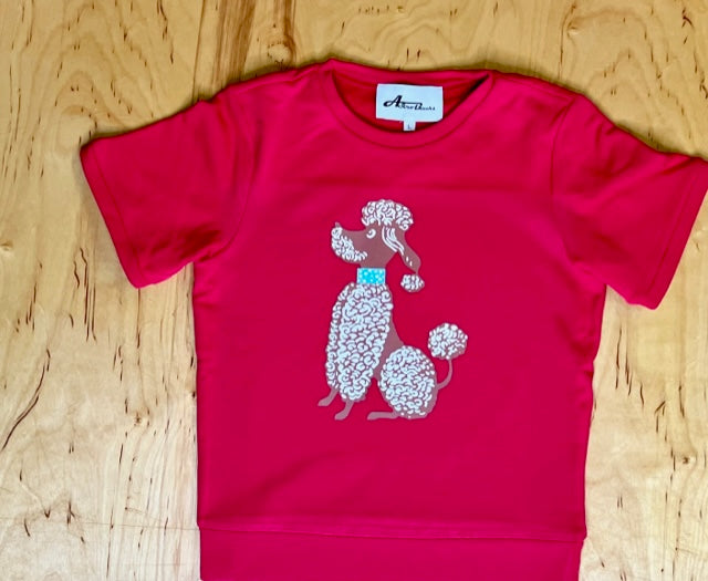 Retro Brown Poodle Red Pullover