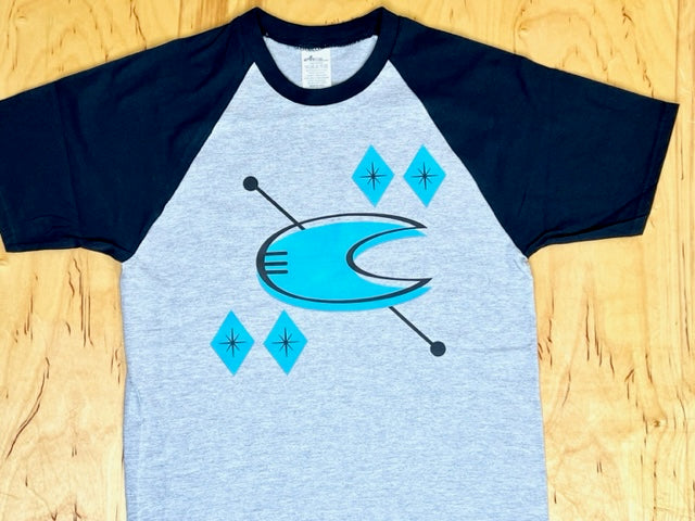 MCM Crescent Moon Raglan T-Shirt-Gray