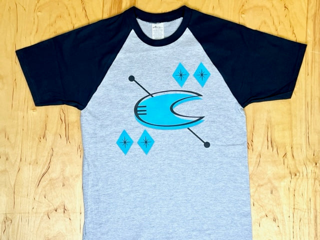 MCM Crescent Moon Raglan T-Shirt-Gray