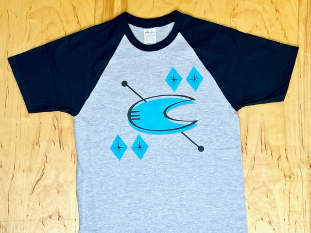 MCM Crescent Moon Raglan T-Shirt-Gray