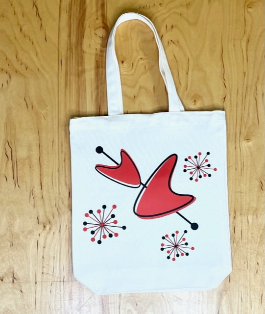 MCM Red Sputnik Boomerang Carry-All Tote