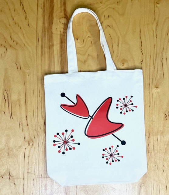 MCM Red Sputnik Boomerang Carry-All Tote