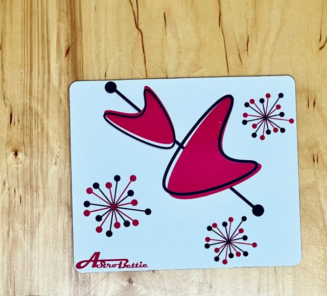 MCM Red Sputnik Boomerang Mouse Mat