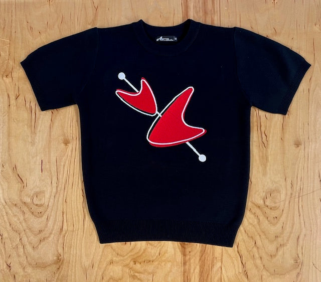 MCM Red Boomerang Black Sweater