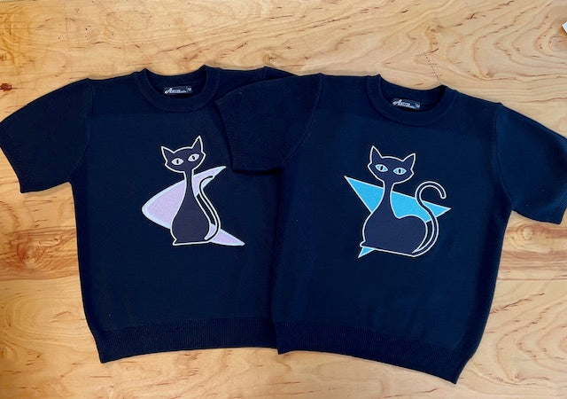MCM Atomic Bettie Cat Boomerang Black Sweater