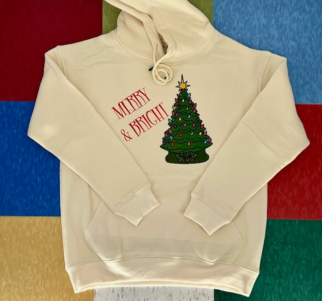Kitschmas Green Ceramic Tree Cream Hoodie
