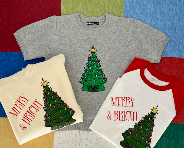 Kitschmas Green Ceramic Tree Raglan Tee