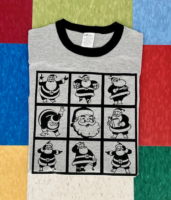 Many Faces Of Santa Ringer T-Shirt