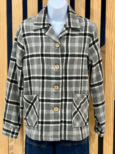 1940's Button Down Jacket-Black/Grey