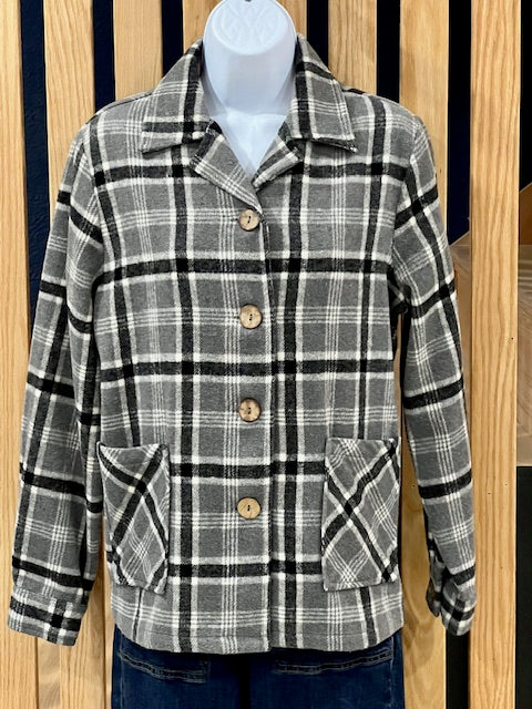 1940's Button Down Jacket-Black/Grey