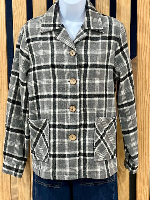 1940's Button Down Jacket-Black/Grey