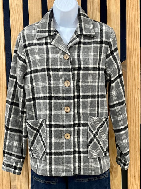 1940's Button Down Jacket-Black/Grey