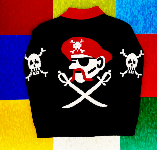 AHOY 1950's Pirate and Skulls Sweater-Black