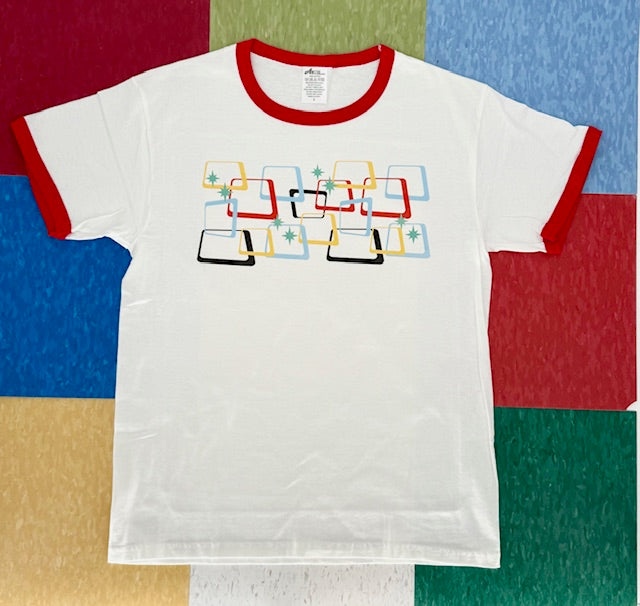MCM Rosa Block Red and White Ringer T-Shirt