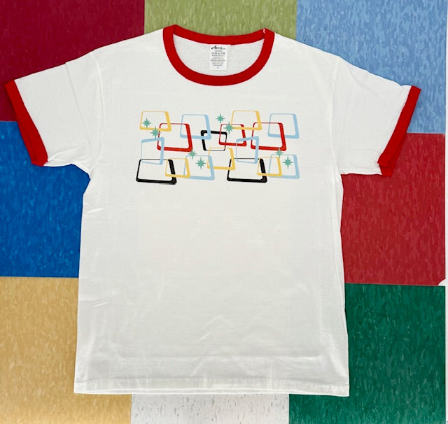 MCM Rosa Block Red and White Ringer T-Shirt