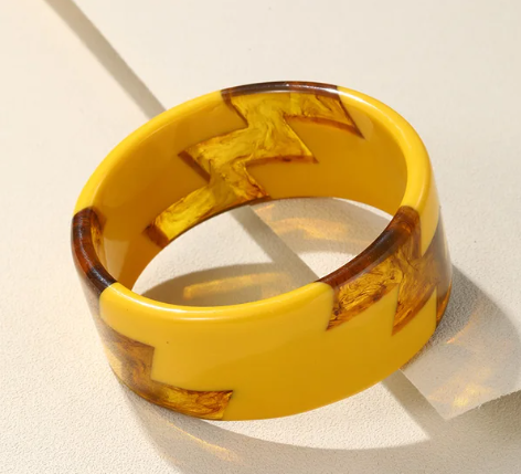 Audrey Marigold and Tortoise Lightning Bolt Cuff