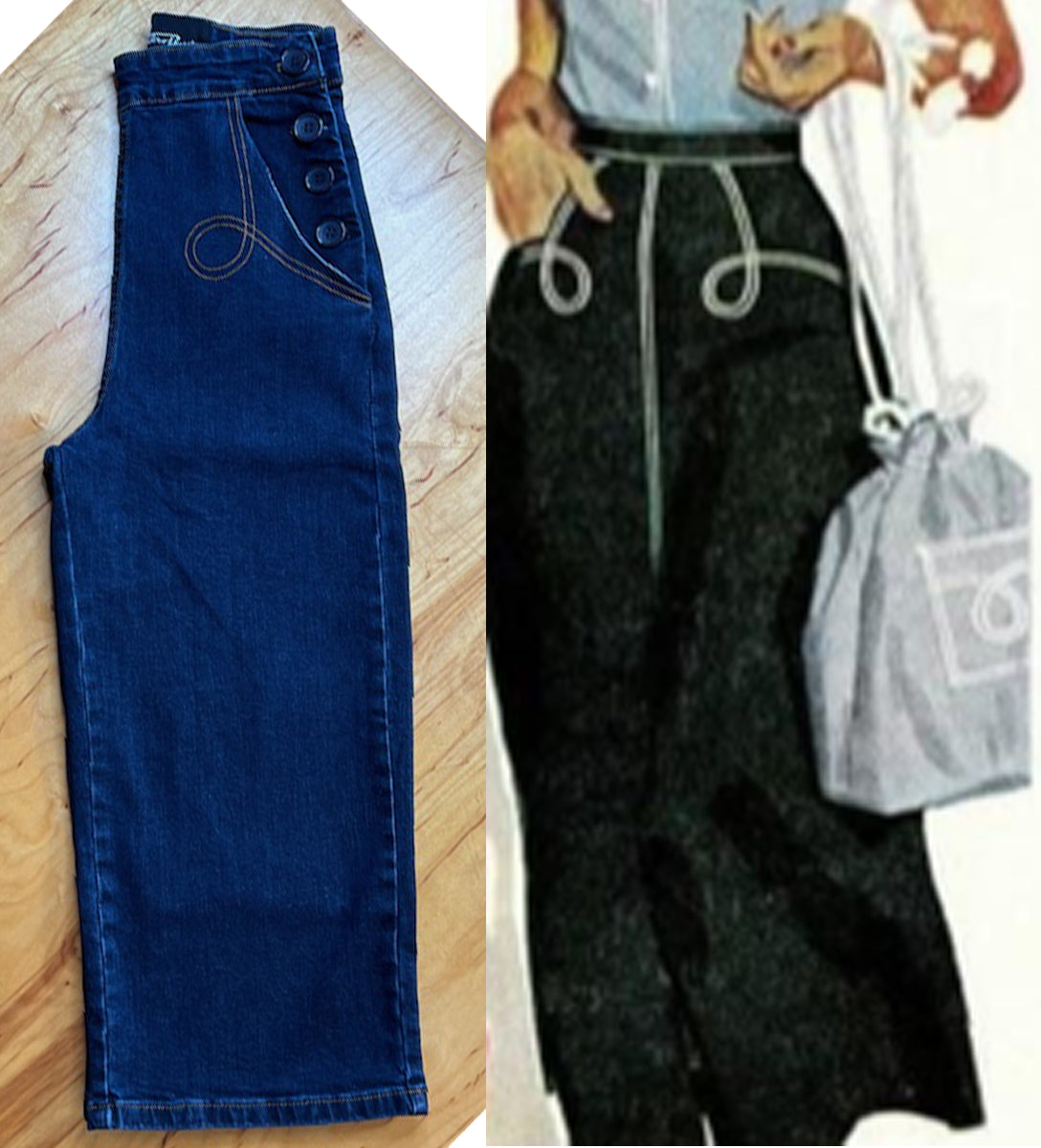 Midge Button Clam Diggers - Indigo