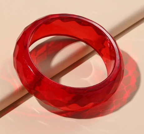 Cotton Candy Clear Ruby Red Cuff