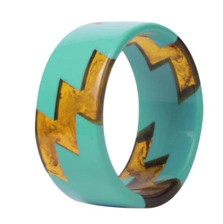 Audrey Turquoise and Tortoise Lightning Bolt Cuff