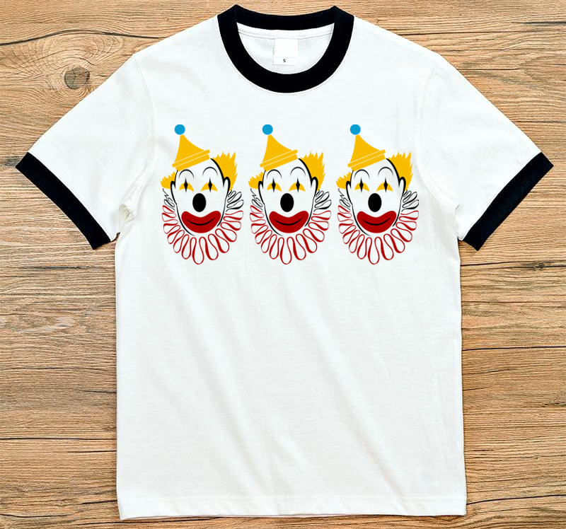Retro Clown Navy and White Ringer T-Shirt