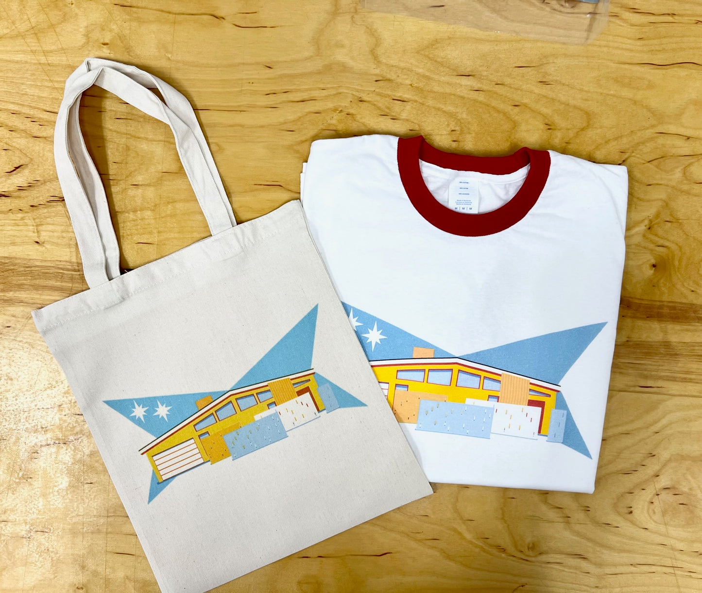 MCM Welcome Home Breeze Block Red and White Ringer T-Shirt