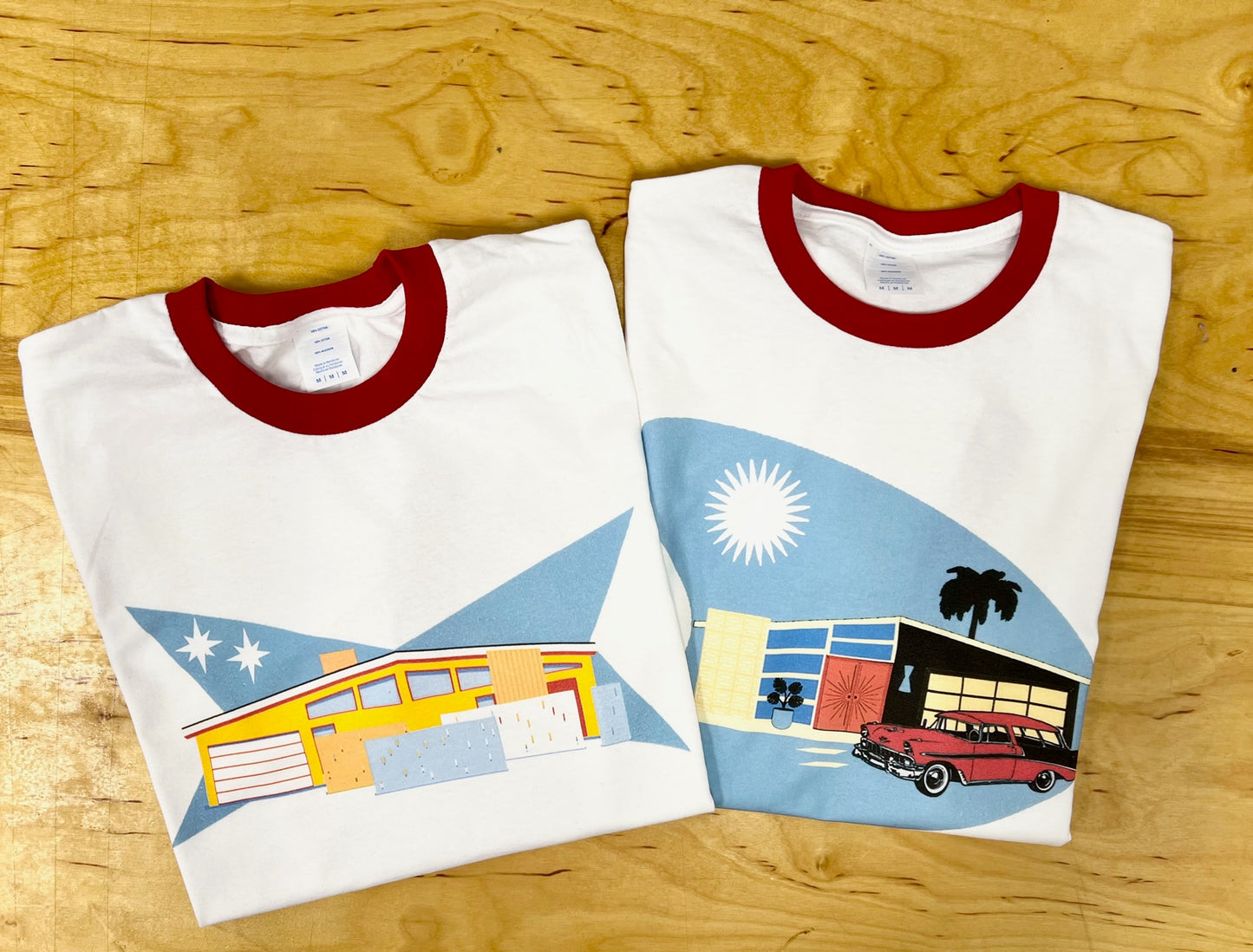 MCM Welcome Home Breeze Block Red and White Ringer T-Shirt